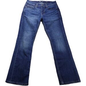 BKE Aiden Jeans Women 31x30 Blue Denim Stretch Mid Rise Relaxed Bootcut Cropped